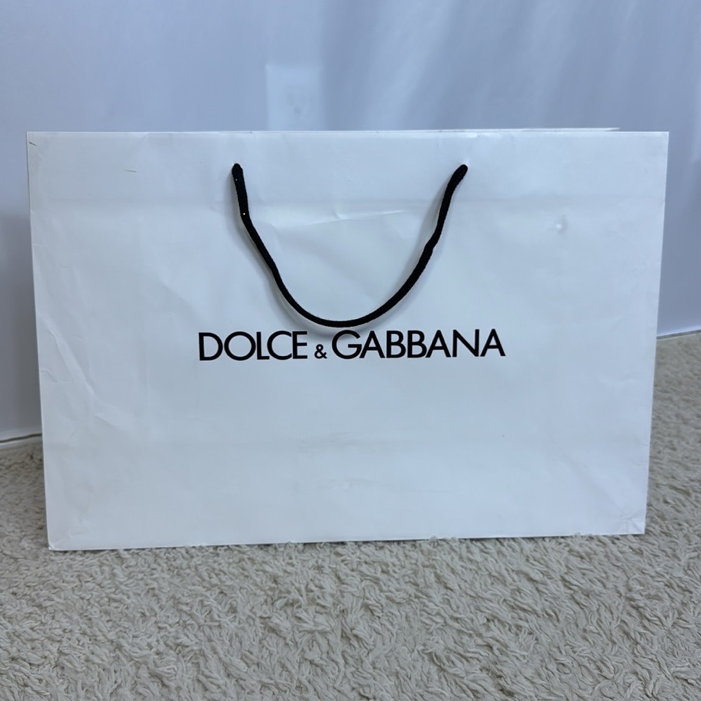 Dolce & Gabbana White Black‎ Logo Shopping Bag